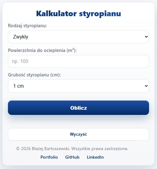 Kalkulator styropianu